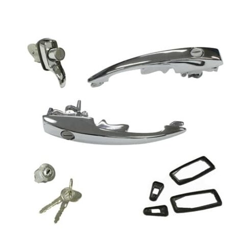 Maçanetas e cilindro de ignição Fusca 1978 / 1996 - Kit com a mesma chave VW prata