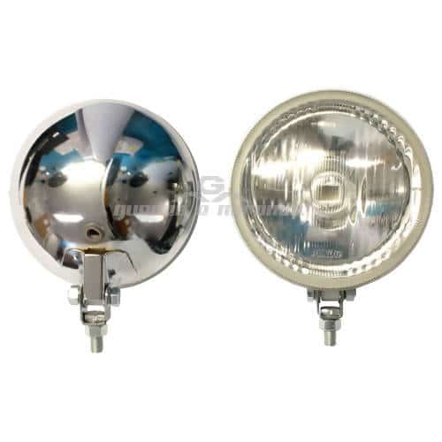 Farol de milha Cromado Redondo Cristal Raiado 702 (132 mm)- PAR