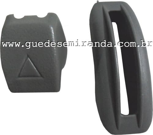 Botão com Moldura Banco Fusca JOGO 4 Peças - CINZA