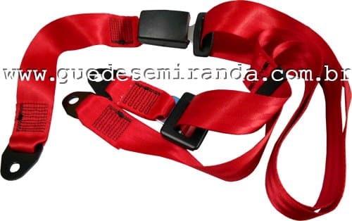 Cinto de Segurança 3 Pontas Com Fecho - VERMELHO