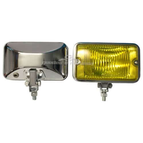 Farol de Milha Cromado Lente Raiado Amarelo 708 - Réplica Serra II - PAR