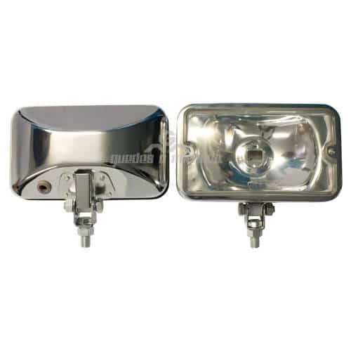 Farol de Milha Cromado Lente Liso Cristal 709 - Réplica Serra II - PAR