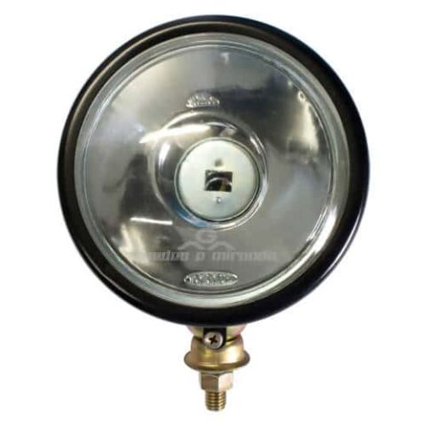 Farol de Milha Preto Redondo Lente Cristal Liso 60 (158 mm) - UNIDADE