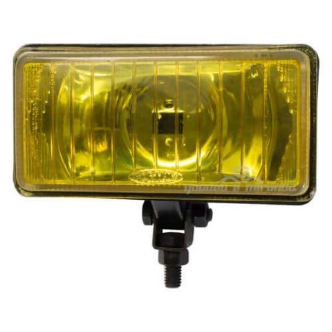 Farol de Milha Preto Aço Retangular Lente Amarelo Liso 668 (152 x 77 mm) - PAR