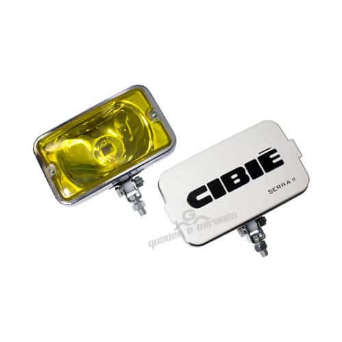 Farol de Milha Cromado Lente Liso Amarelo 709 - Réplica Serra II Com Capa Branca - PAR