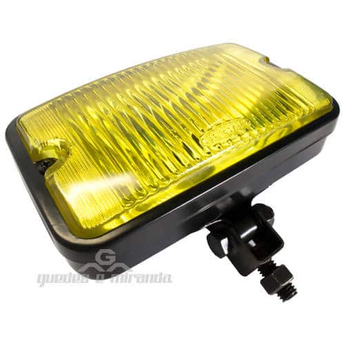 Farol de Milha Preto Lente Raiado Amarelo 708 - Réplica Serra II -  PAR