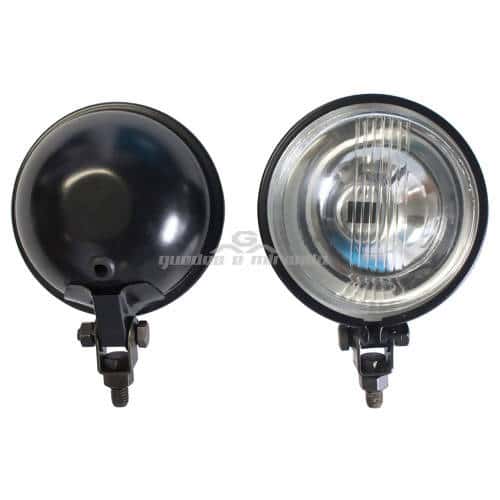 Farol de Milha Redondo Preto Lente Cristal 960 - PAR