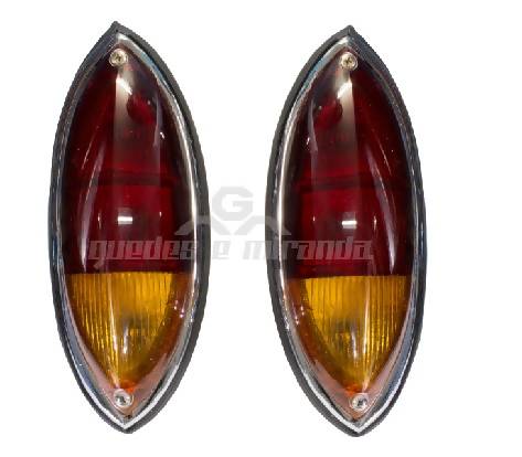 Lanterna Traseira Karmann Ghia até 1966 - CANOINHA - PAR BICOLOR