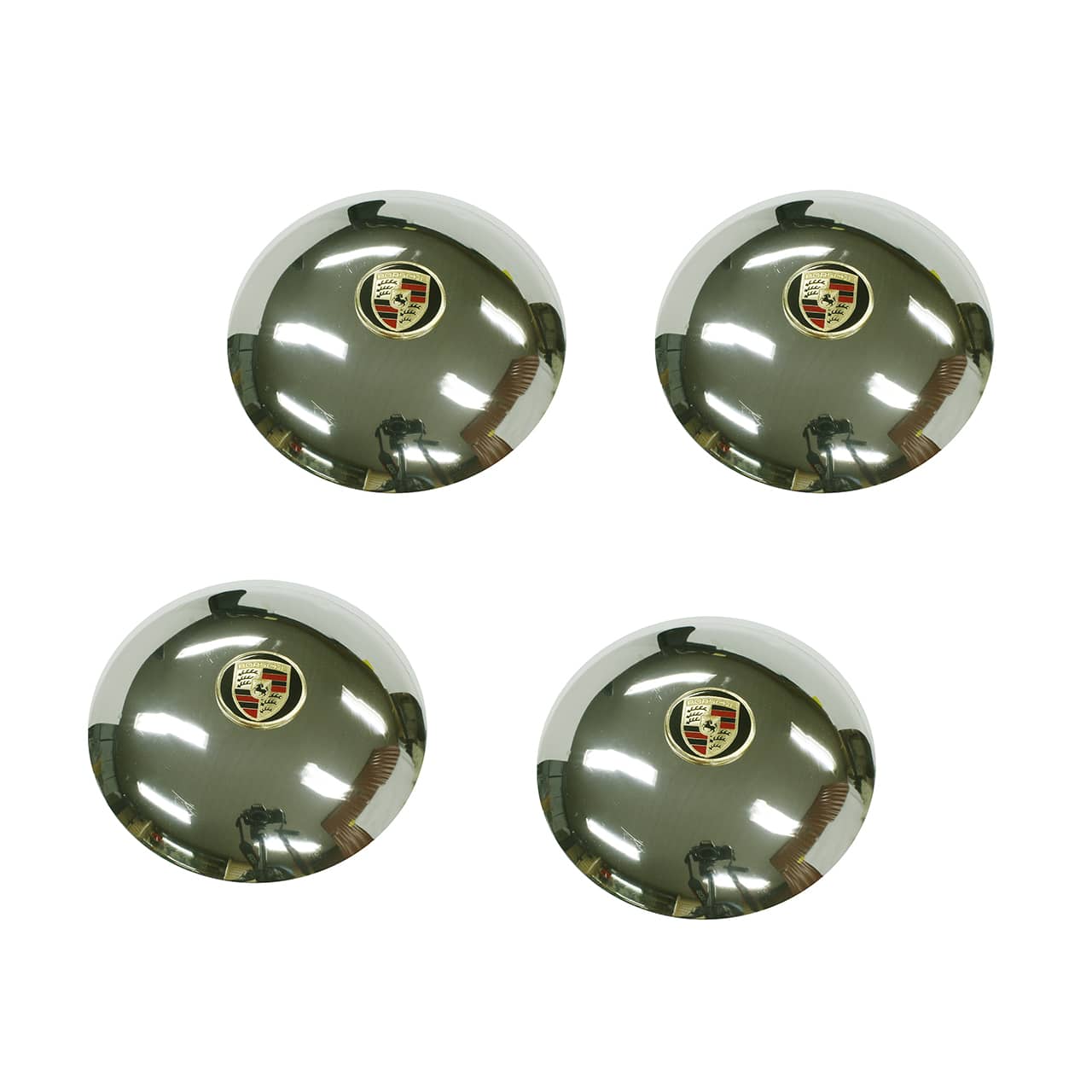 Calota 4 furos Fusca / Variant  - modelo Speedy - Emblema Porsche Metal - JOGO