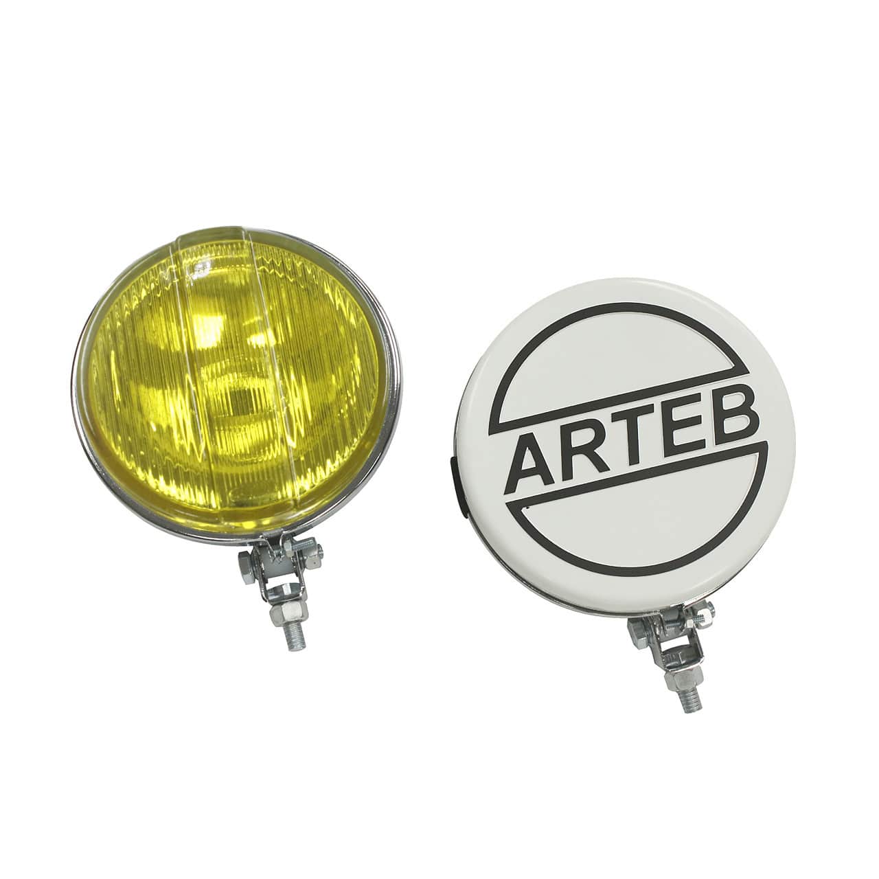 Farol de Milha Cromado Amarelo 661 com capa Arteb Branca- PAR