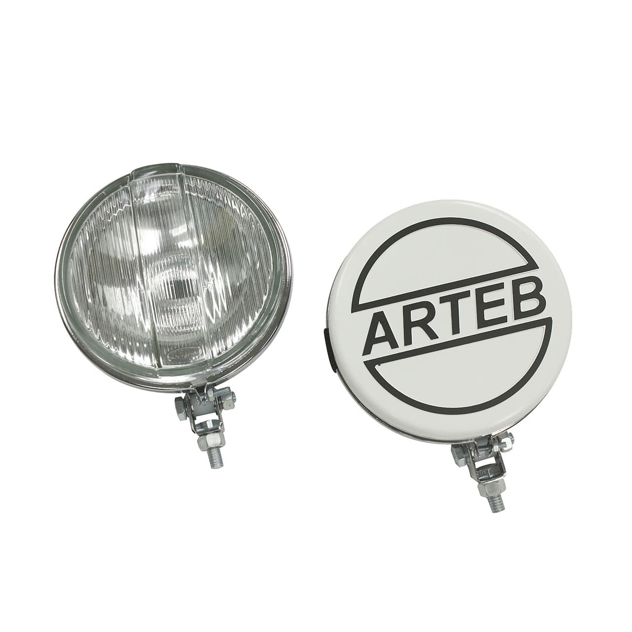 Farol de Milha Cromado Cristal 661 com capa Arteb Branca- PAR