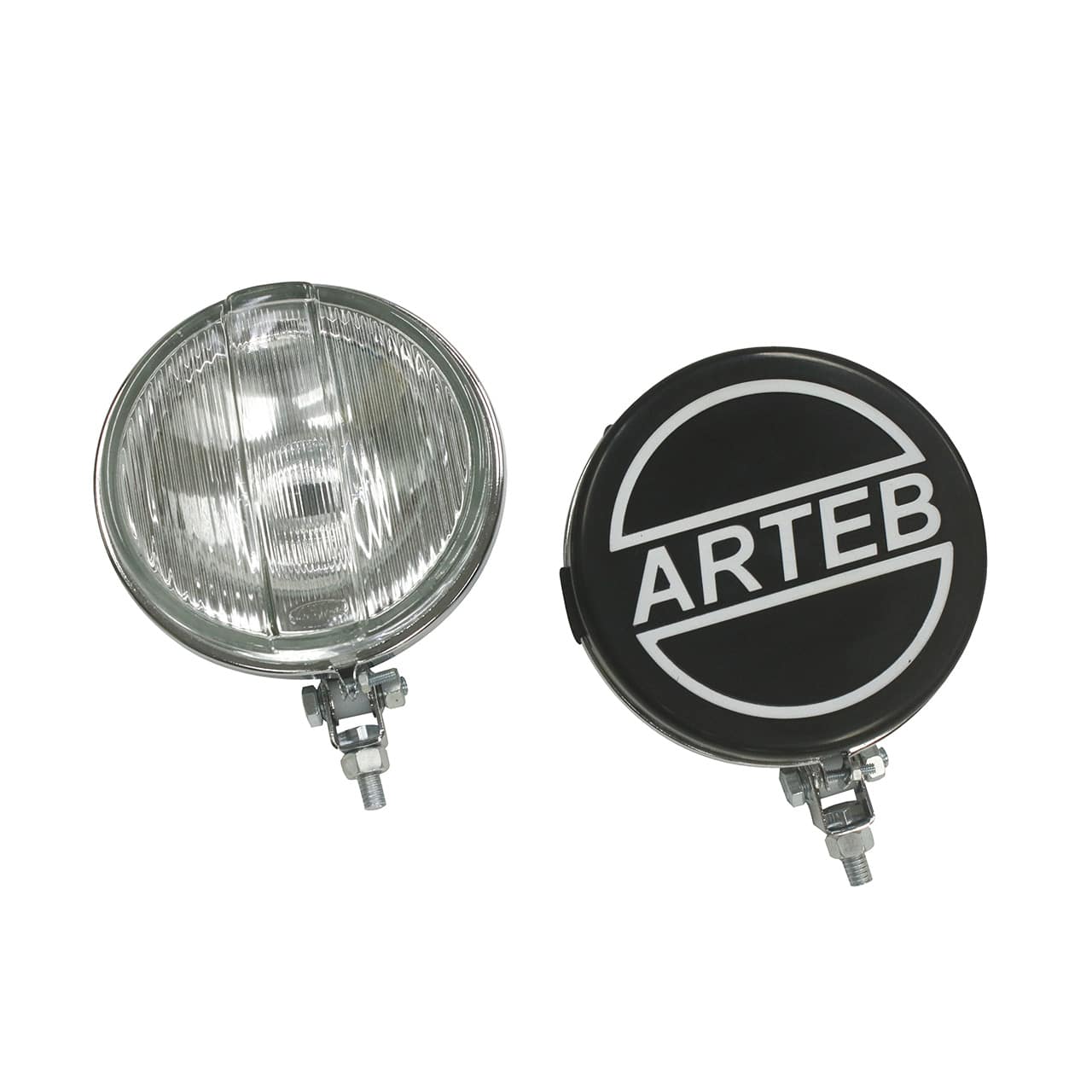 Farol de Milha Cromado Cristal 661 com capa Arteb Preta - PAR