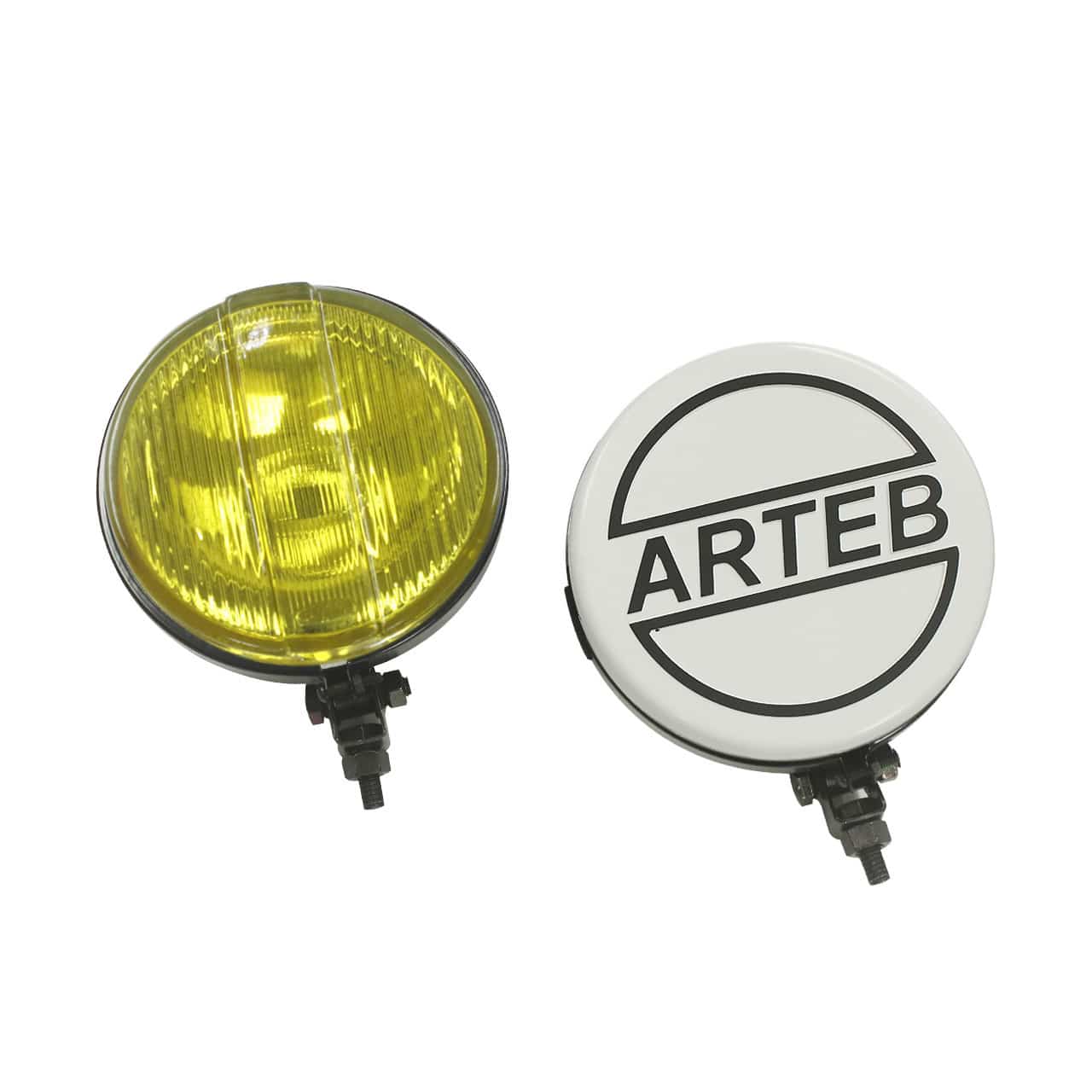 Farol de Milha Preto Amarelo 661 com capa Arteb Branca- PAR