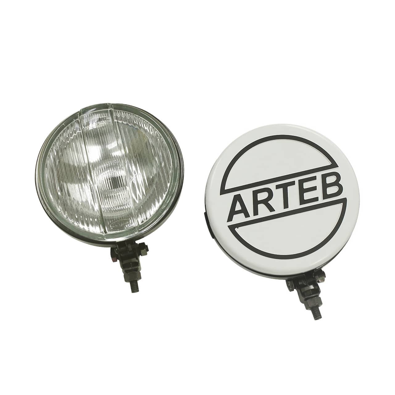 Farol de Milha Preto Cristal 661 com capa Arteb Branca- PAR