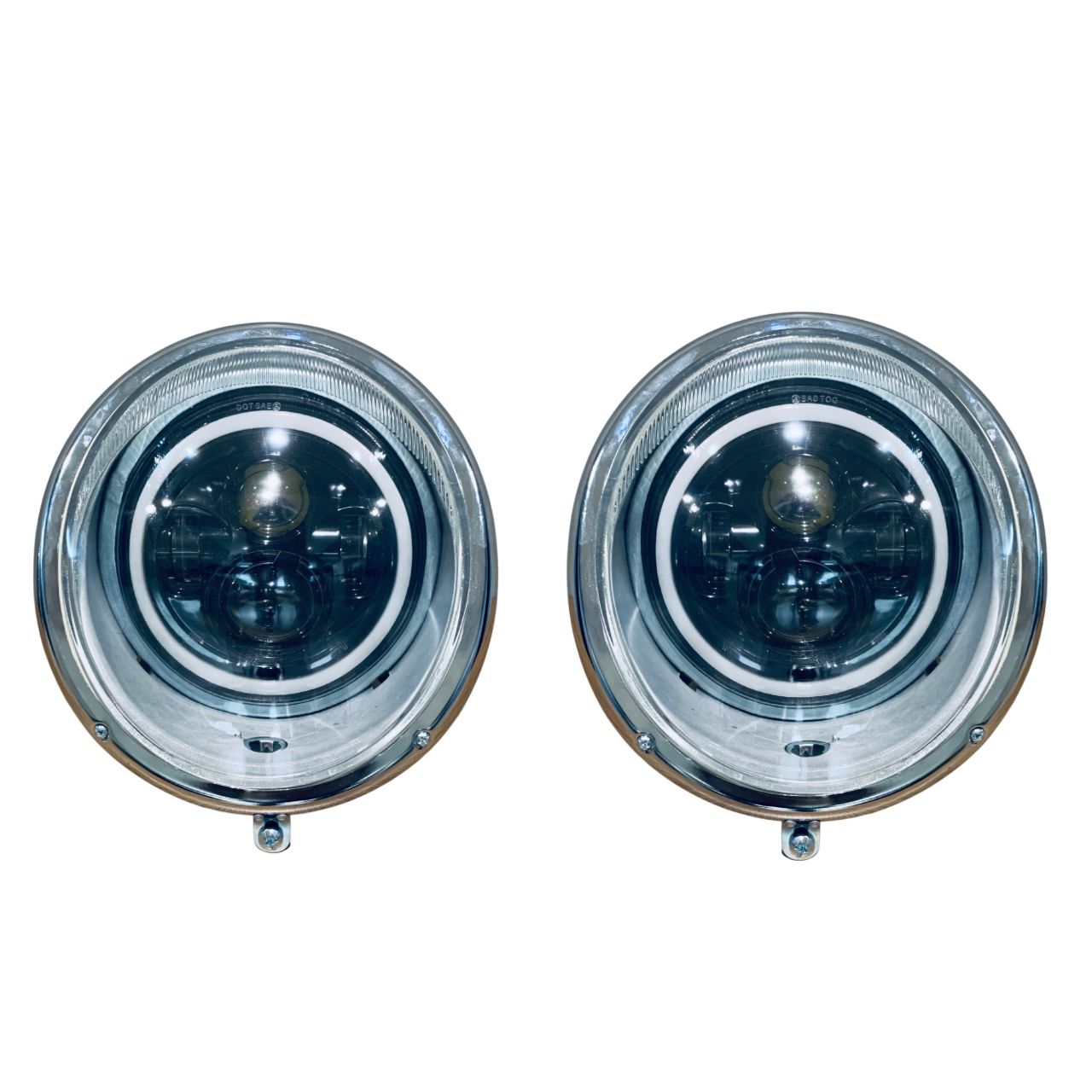 Farol Fusca até 1962 / Kombi 1959 / 1975 - Com Bloco LED -  PAR