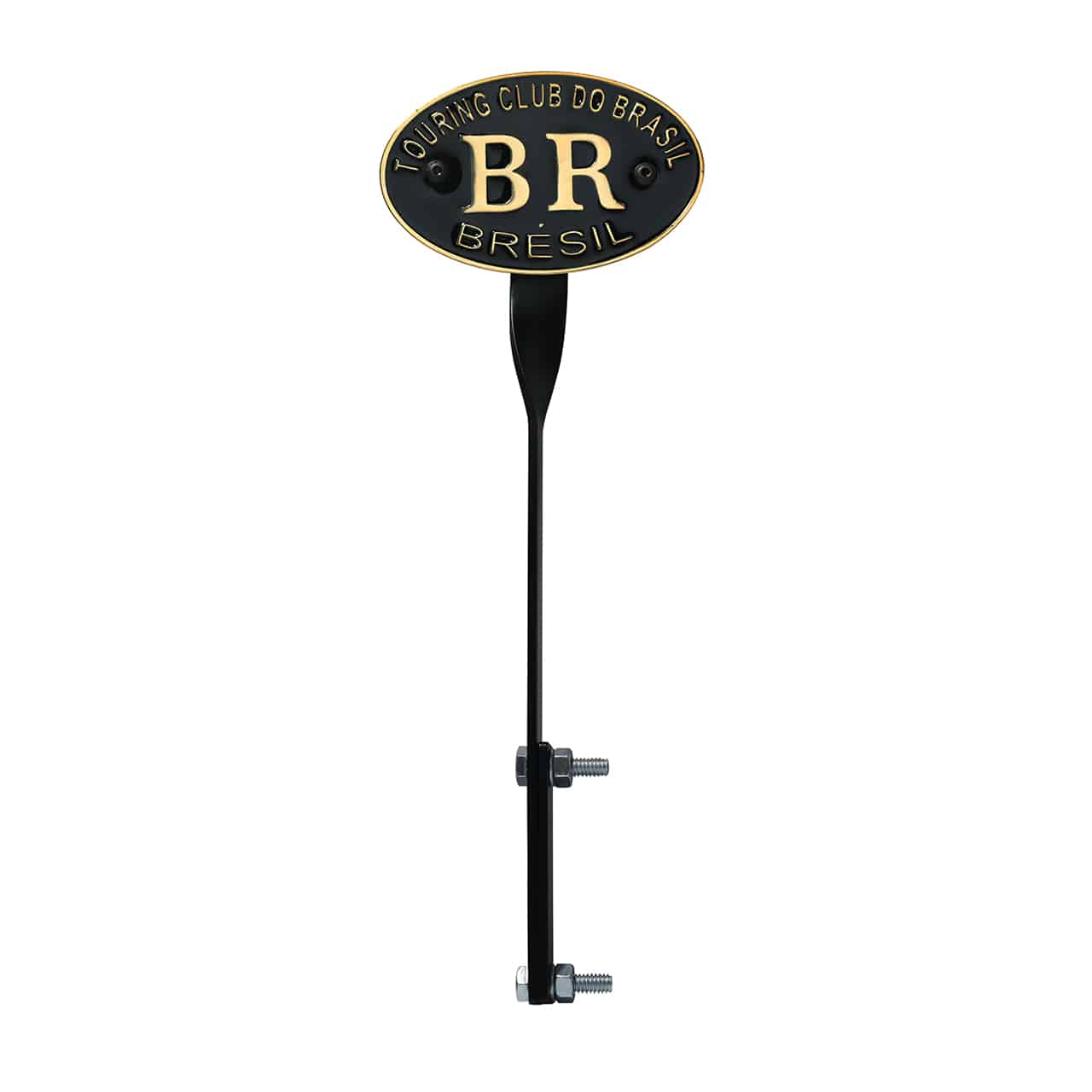 Emblema BR Touring PRETO Com Dourado e Suporte de Fixação PRETO FOSCO - FUSCA