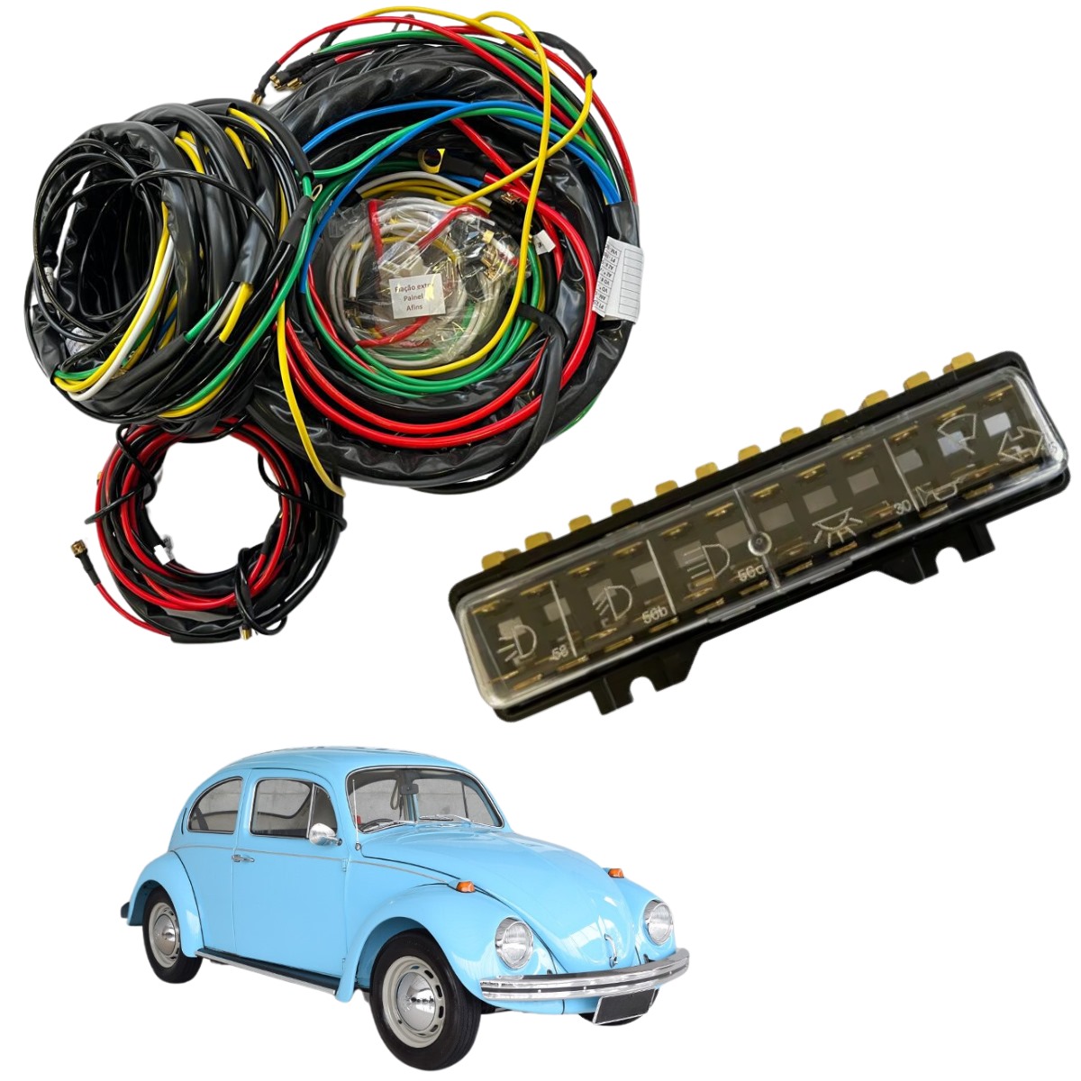 CHICOTE FUSCA COM CAIXA DE FUSIVEL 12 POLOS (2)
