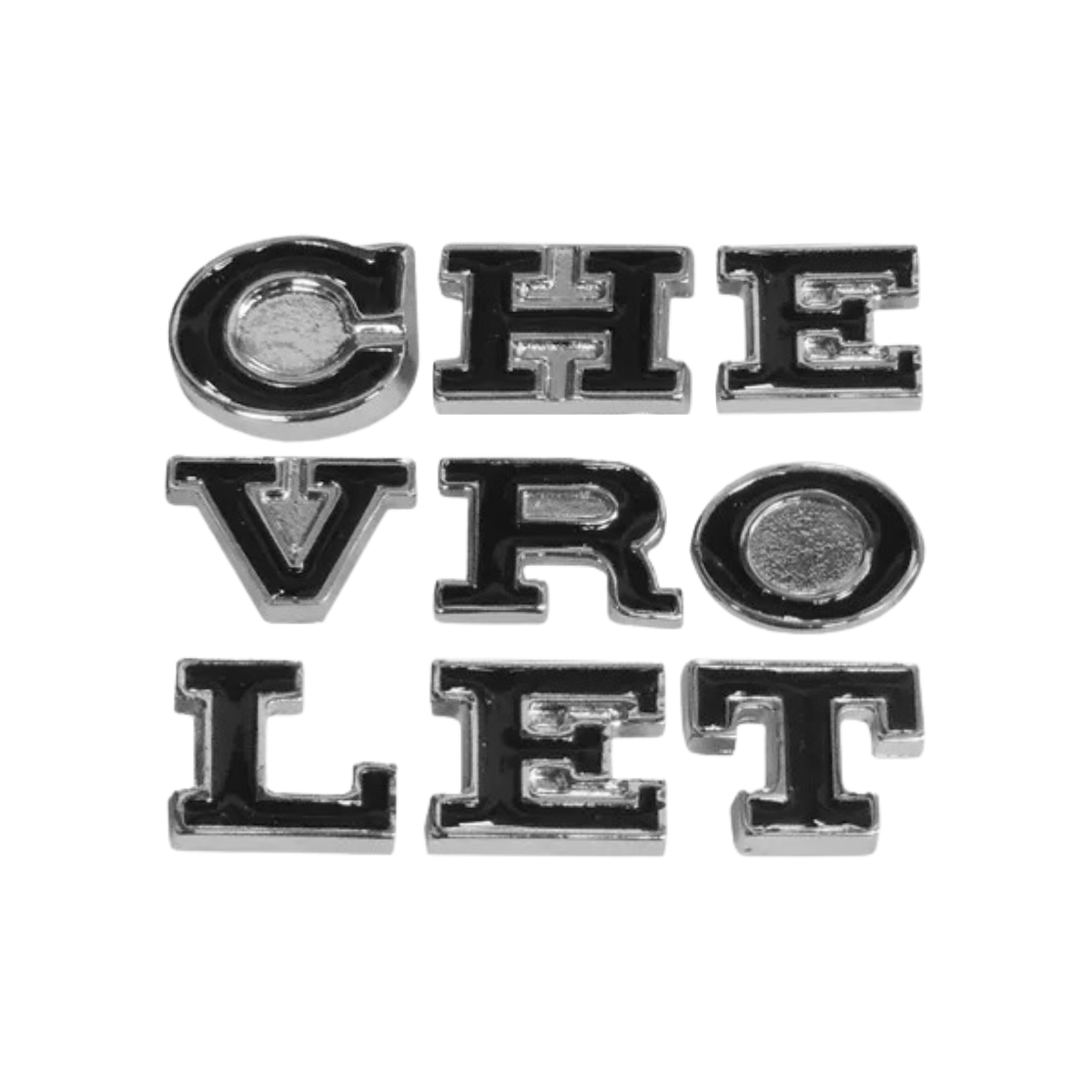 Emblema Chevrolet Capô Opala 1975 / 1979 - LETRAS SEPARADAS - PRETO