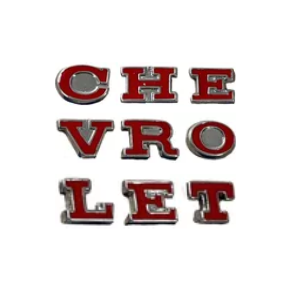 Emblema Chevrolet Capô Opala 1975 / 1979 - LETRAS SEPARADAS - VERMELHO
