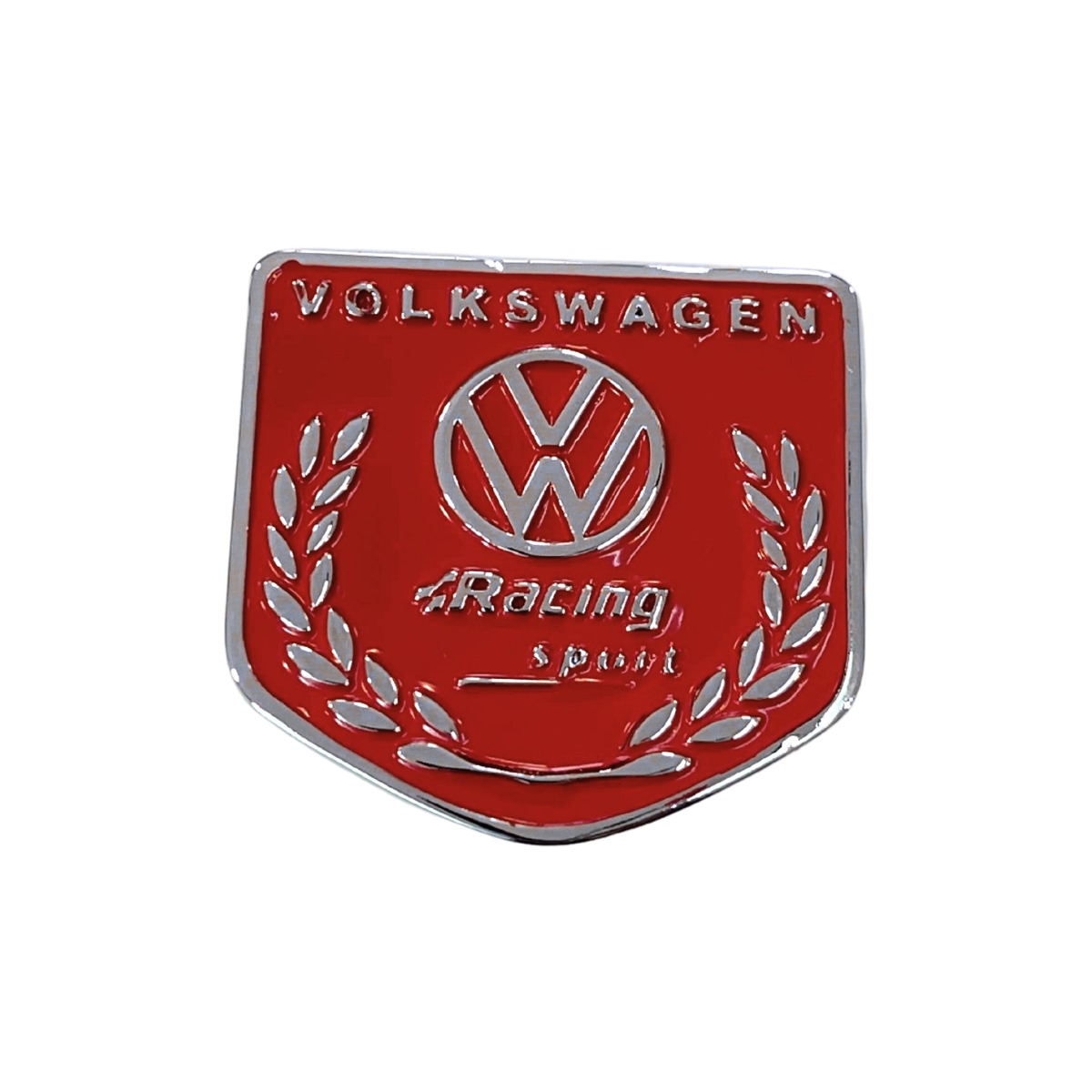 EMBLEMA BOTÃO BANDEIRA VOLKSWAGEN RACING VERMELHO (4)