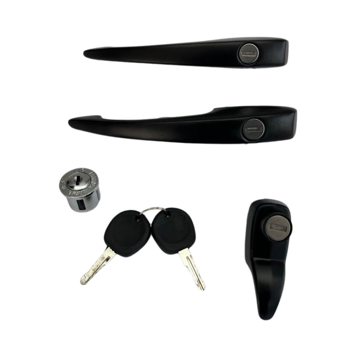 KIT Maçanetas porta e motor e cilindro de ignição Brasília e Variant 2 - PRETO
