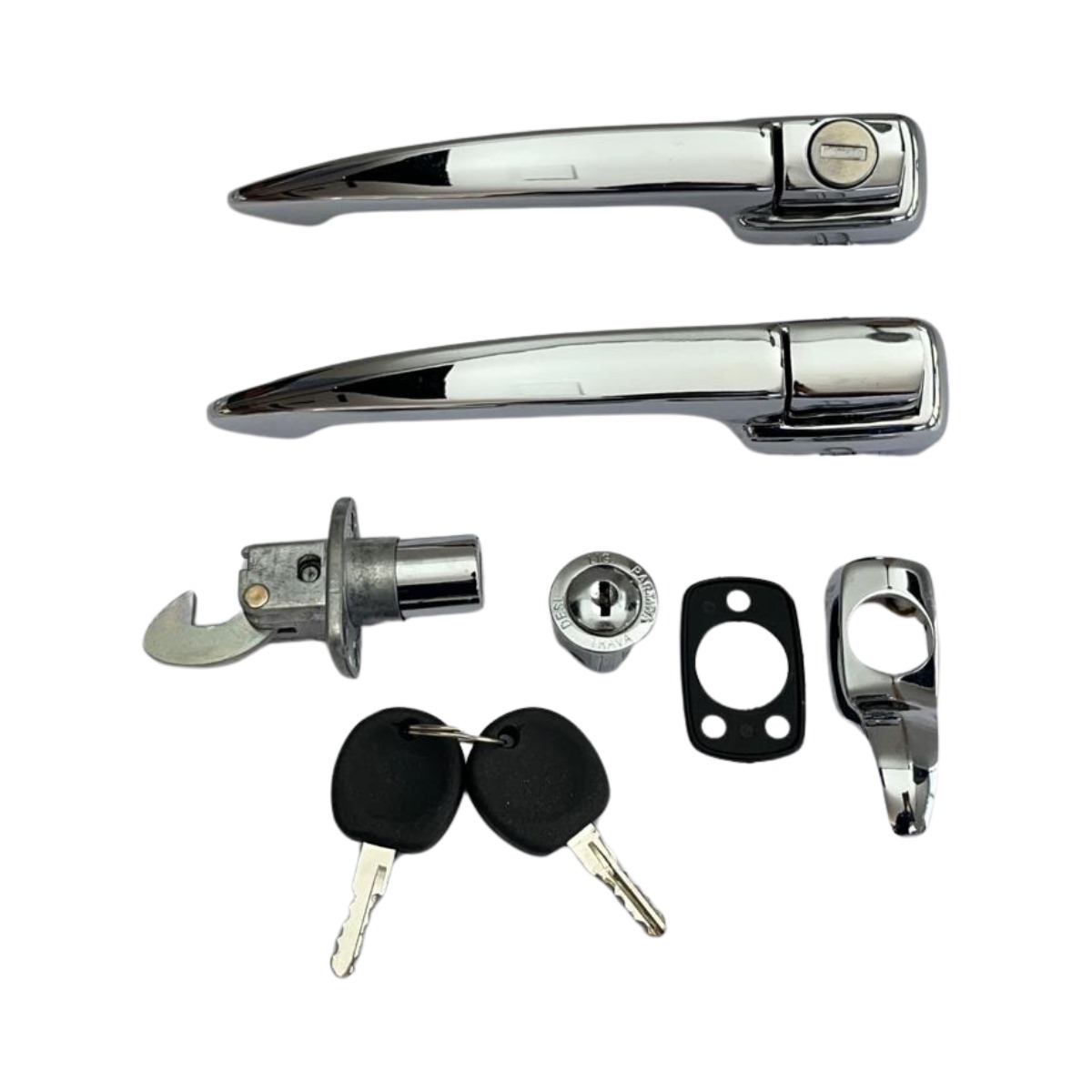 Maçanetas e cilindro de ignição Fusca até 1977 – Kit com a mesma chave PRETA  4 peças – ATEMIS
