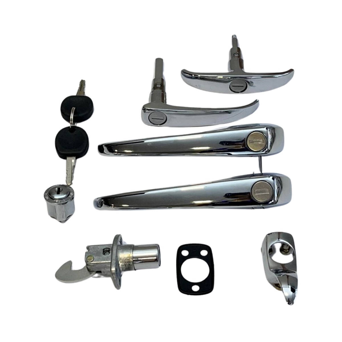 KIT 6 Pçs Maçaneta externa Cromada Kombi Clipper 1976 a 1997 Com a mesma chave *Atemis