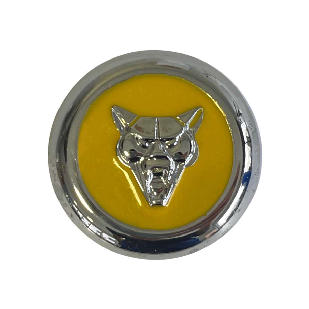 Calota para Roda de Puma – CROMADA COM DETALHE AMARELO – UNIDADE