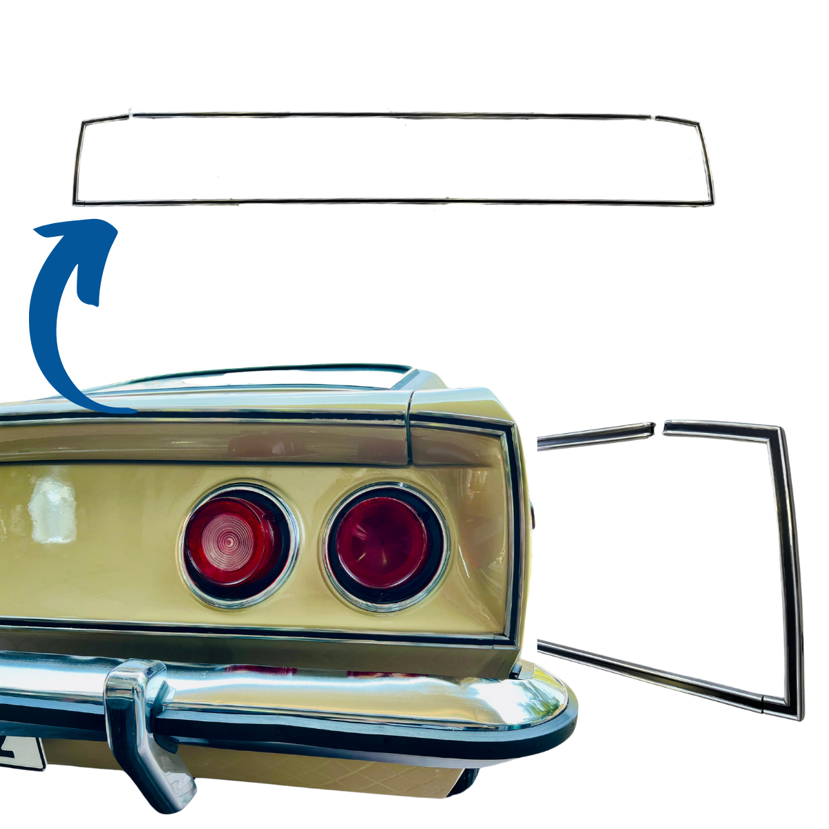 Jogo Frisos Contorno Painel Traseiro Opala Comodoro 1975 até 1979
