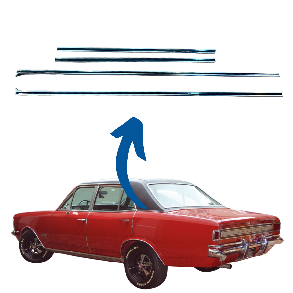 Friso do teto de vinil Opala 4 portas JOGO