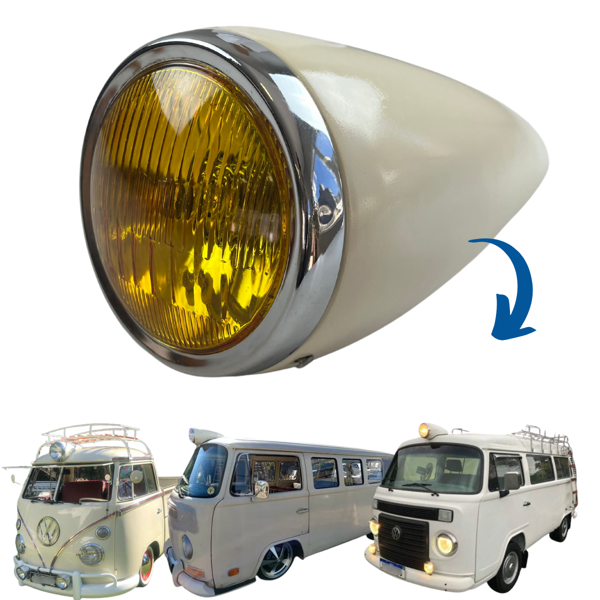 Farol Ciclope Kombi 1959 / 2014 - AMARELO
