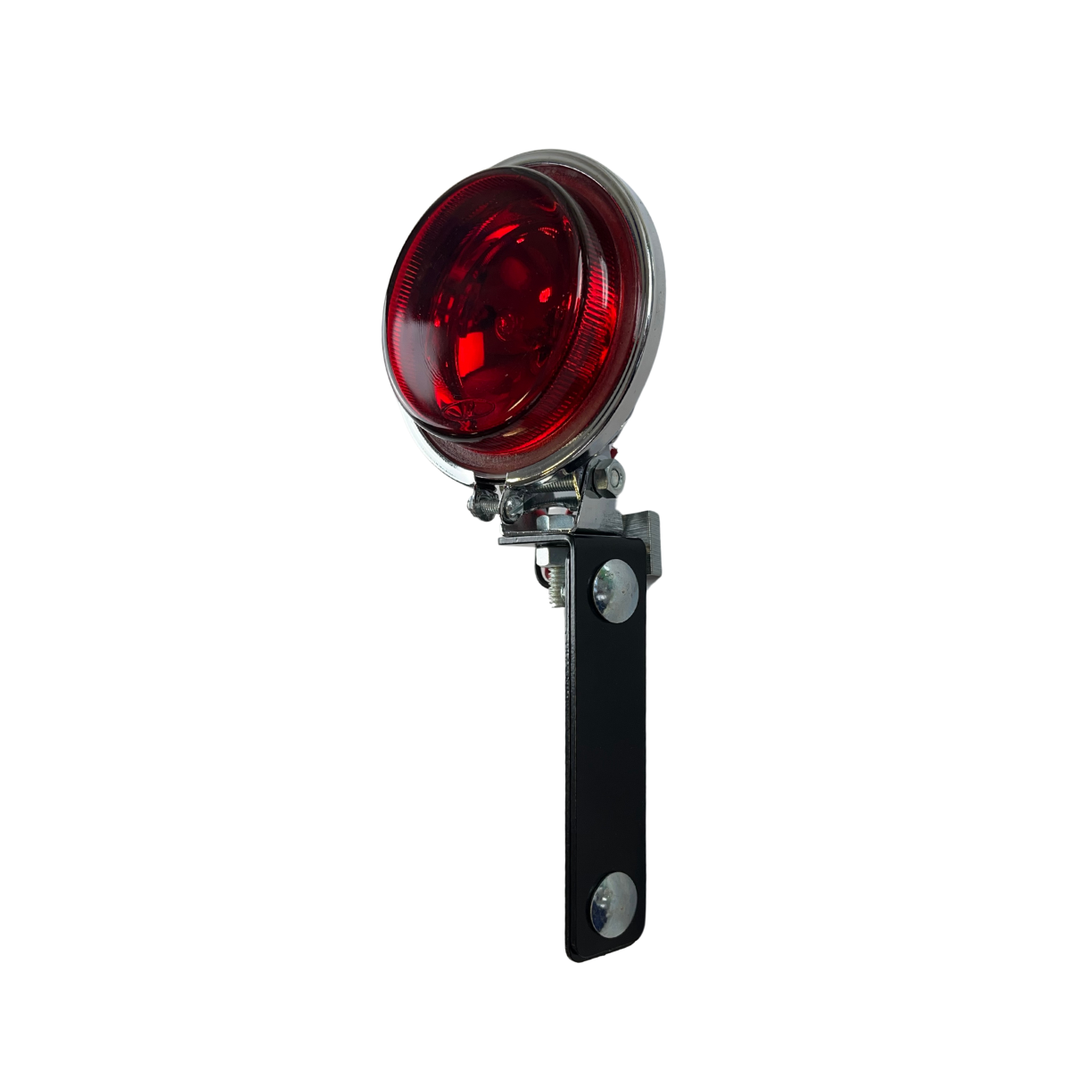 FAROL NEBLINA CROMADO VERMELHO REDONDO COM SUPORTE 71 PRETO