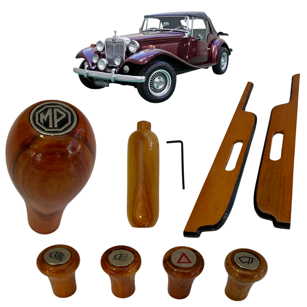 KIT MP LAFER - Botões do Painel, Descansa Braço, Manopla Capa Freio de Mão, Bola de Câmbio