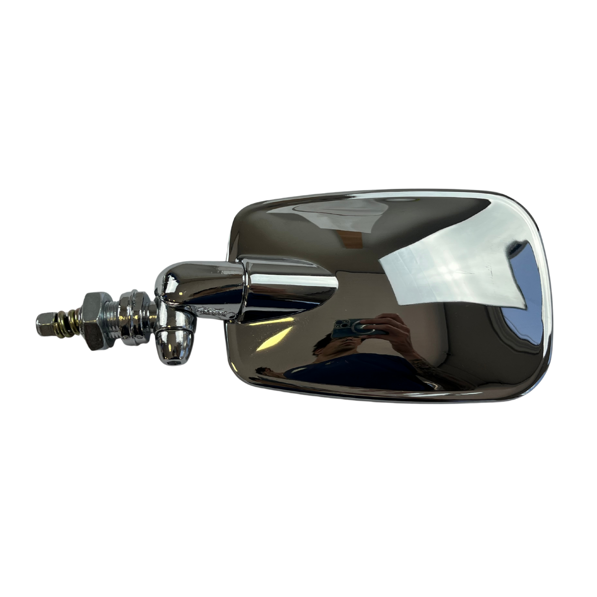 RETROVISOR EXTERNO FUSCA MEXICANO CROMADO BRAÇO CURTO CONVEXO PRATA (1)