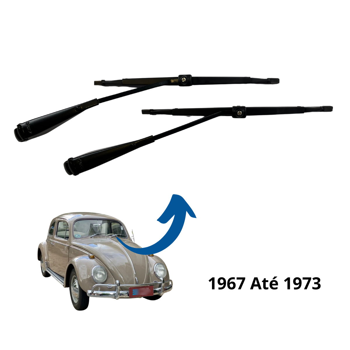 Limpador Parabrisa Fusca 1967 até 1973 - PRETO