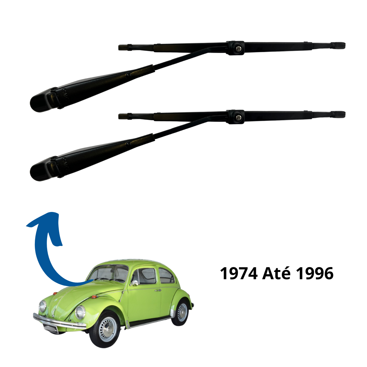 Limpador Parabrisa Fusca 1976 até 1996 - PRETO