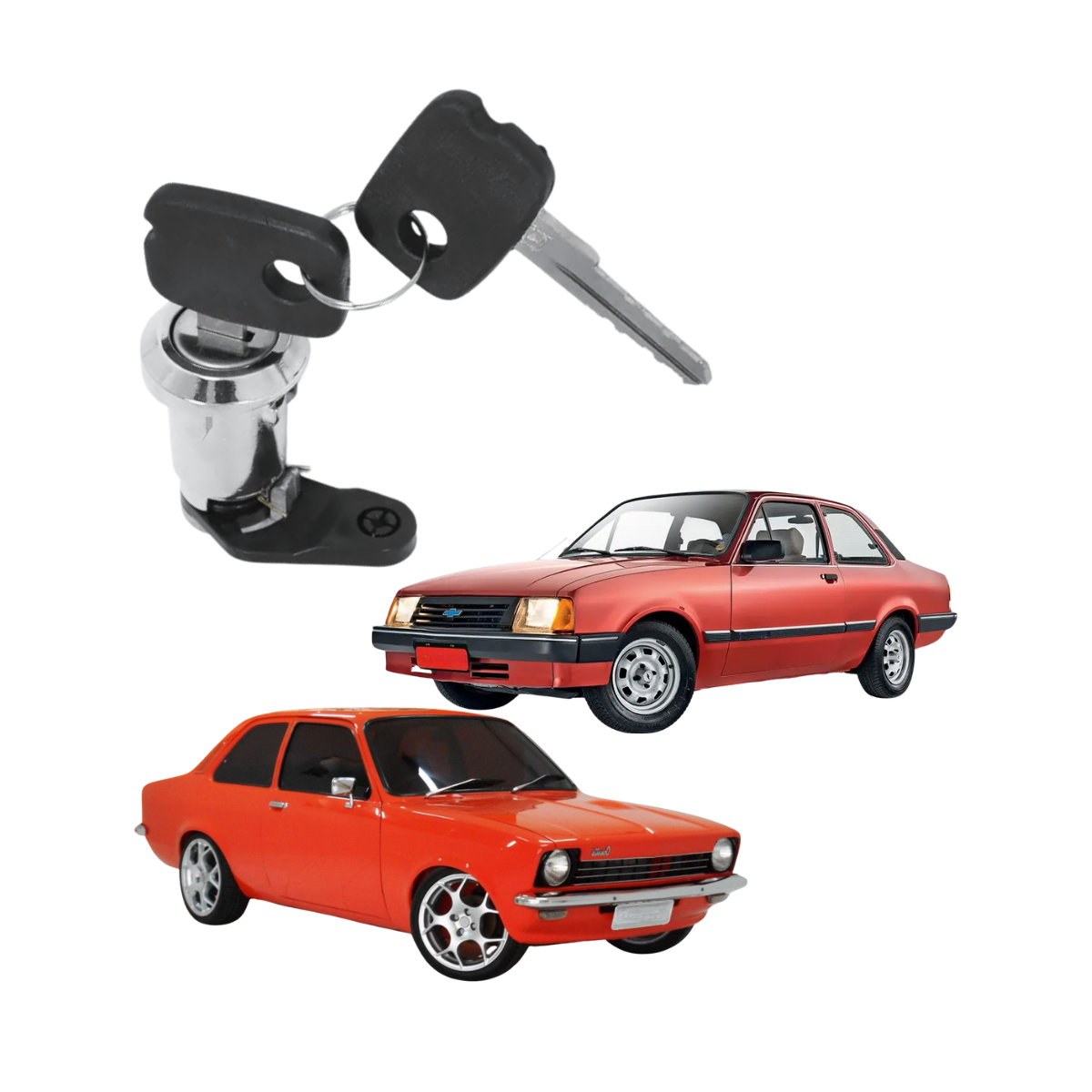 Cilindro da Porta com Chave Chevette - Cromado