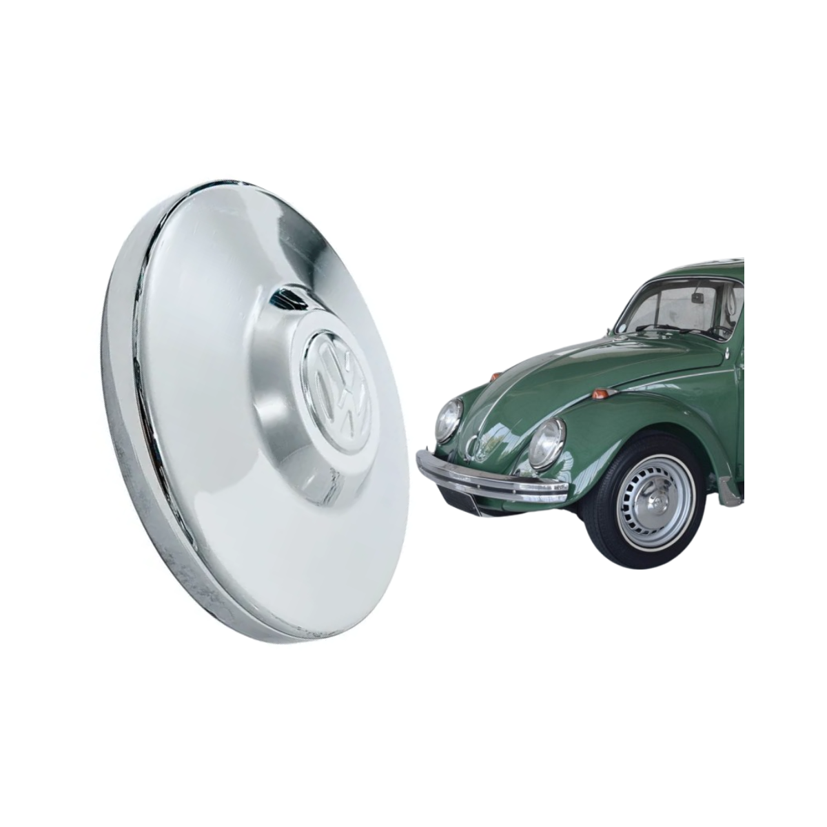 Calota 4 Furos Cromada para Roda Fusca / Variant / Kombi Clipper - Modelo Original Exportação - Unidade