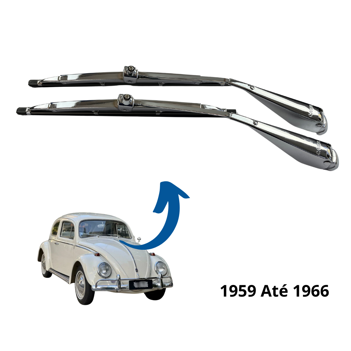 Limpador Parabrisa Fusca 1959 até 1966 - CROMADO