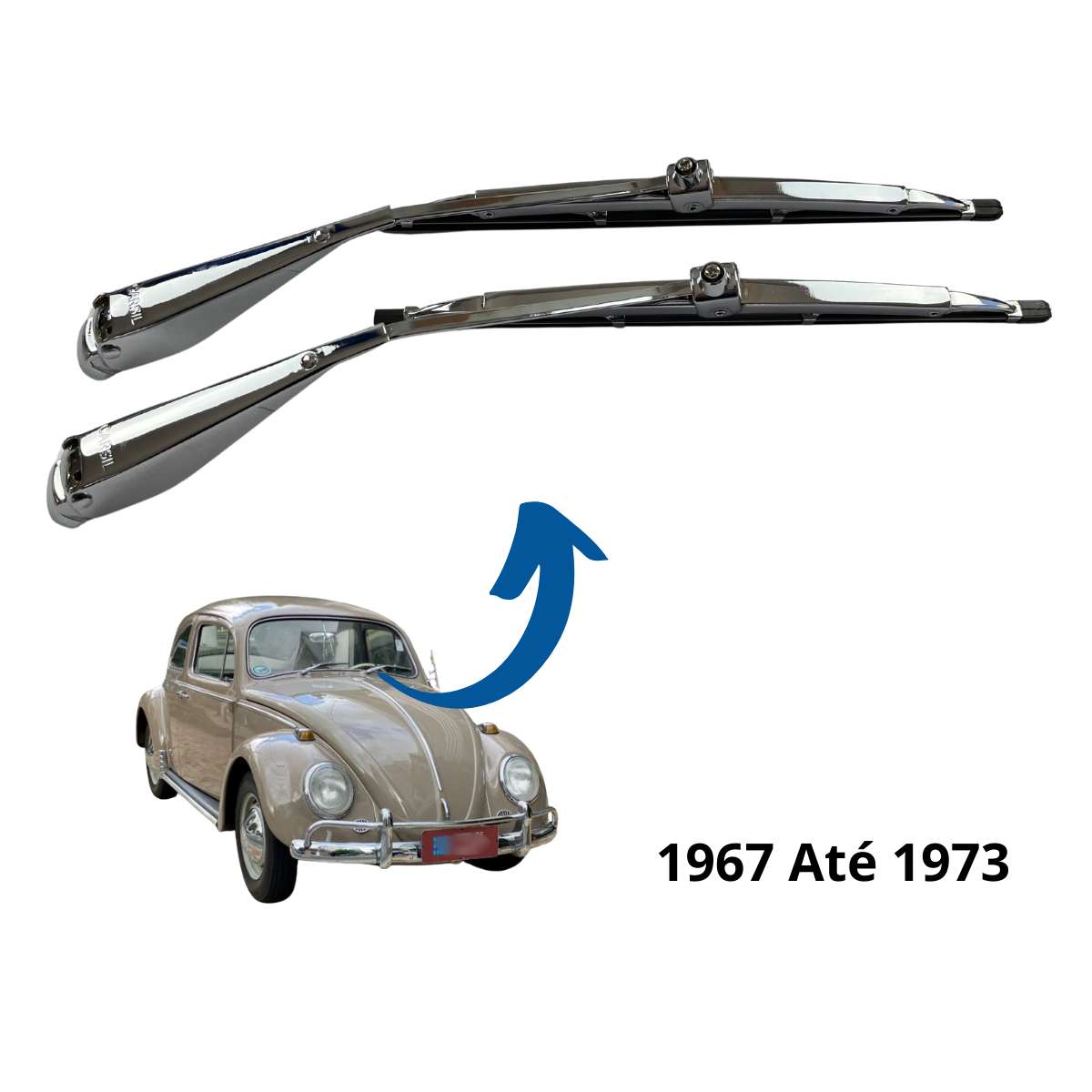 Limpador Parabrisa Fusca 1967 até 1973 - CROMADO