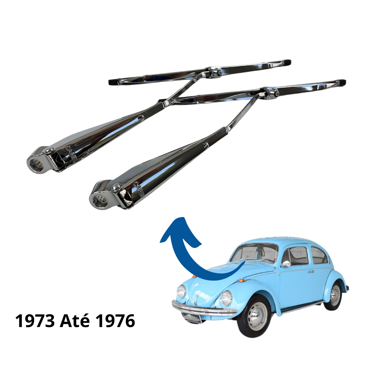 Limpador Parabrisa Fusca 1973 até 1976 - CROMADO