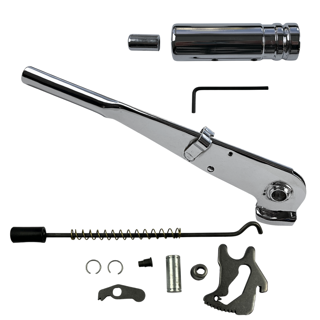 Alavanca do Freio de Mão Fusca / Brasilia / Variant – CROMADO COMPLETO com reparo botão e manopla