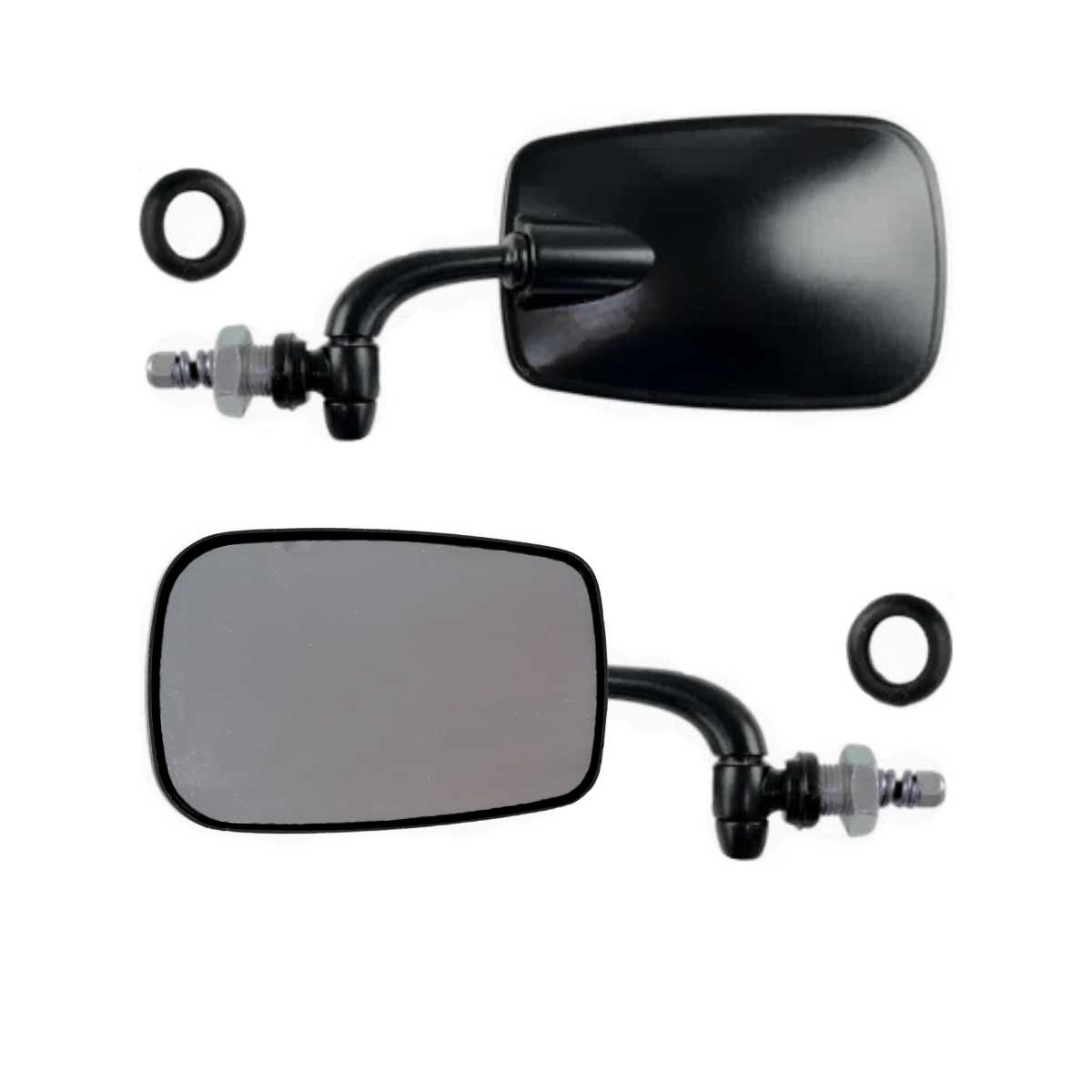 Retrovisor Externo Fusca Mexicano - PRETO - Lente Prata Convexo