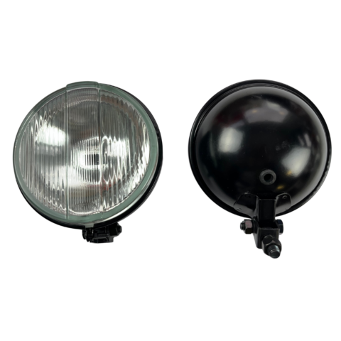 Farol de Milha Preto Redondo Lente Cristal Raiado 661 (136 mm) - PAR