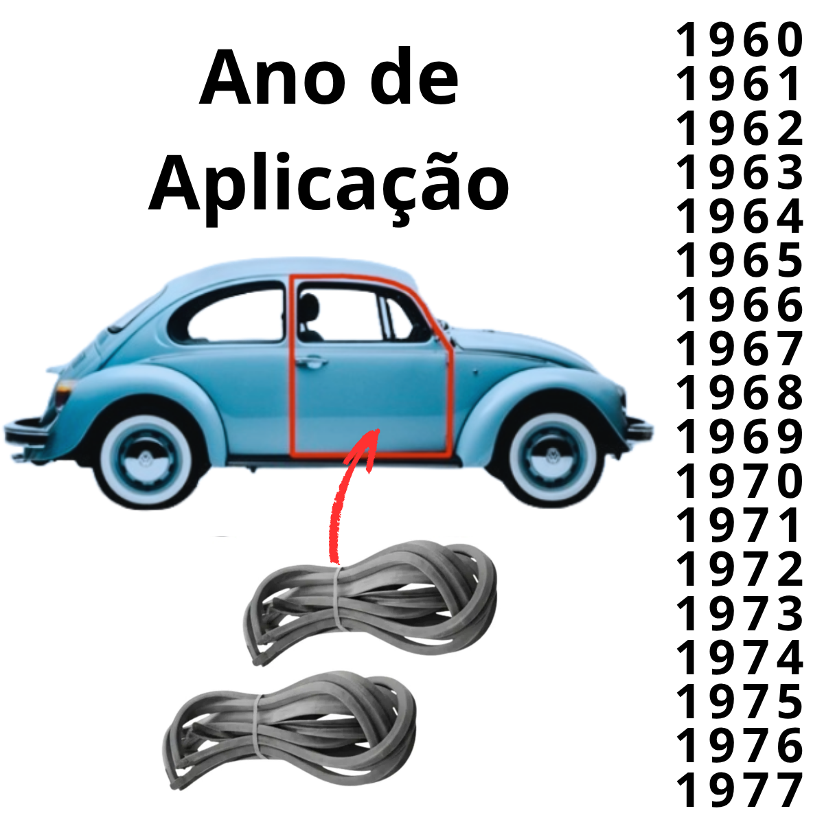 BORRACHA DE PORTA FUSCA ATE 1977 ANO APLICADO (2)