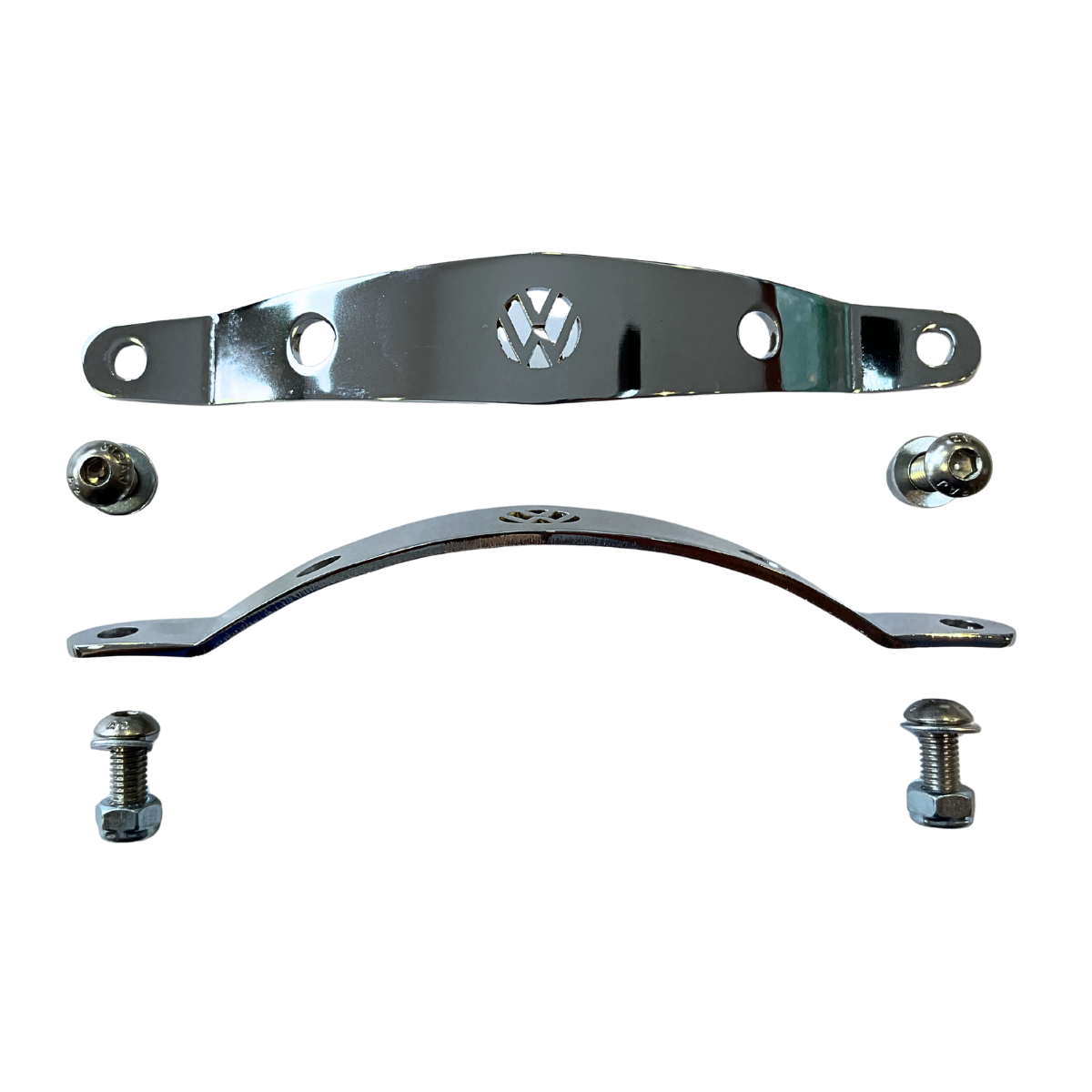 Descansa Braço Fusca Kombi Variant Brasilia - METAL CROMADO COM LOGO VW