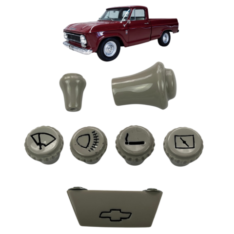 KIT BOTÃO PAINEL C10 CINZA 7 PEÇAS (4)
