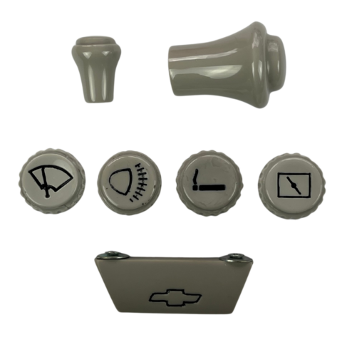 KIT BOTÃO PAINEL C10 CINZA 7 PEÇAS