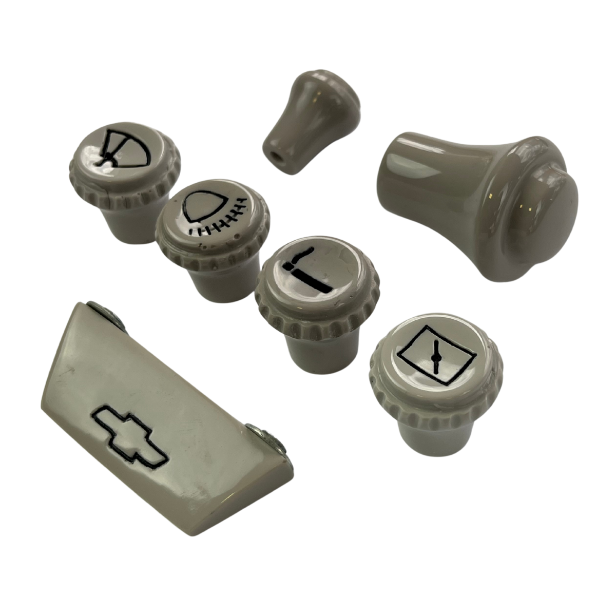 KIT BOTÃO PAINEL C10 CINZA 7 PEÇAS (6)