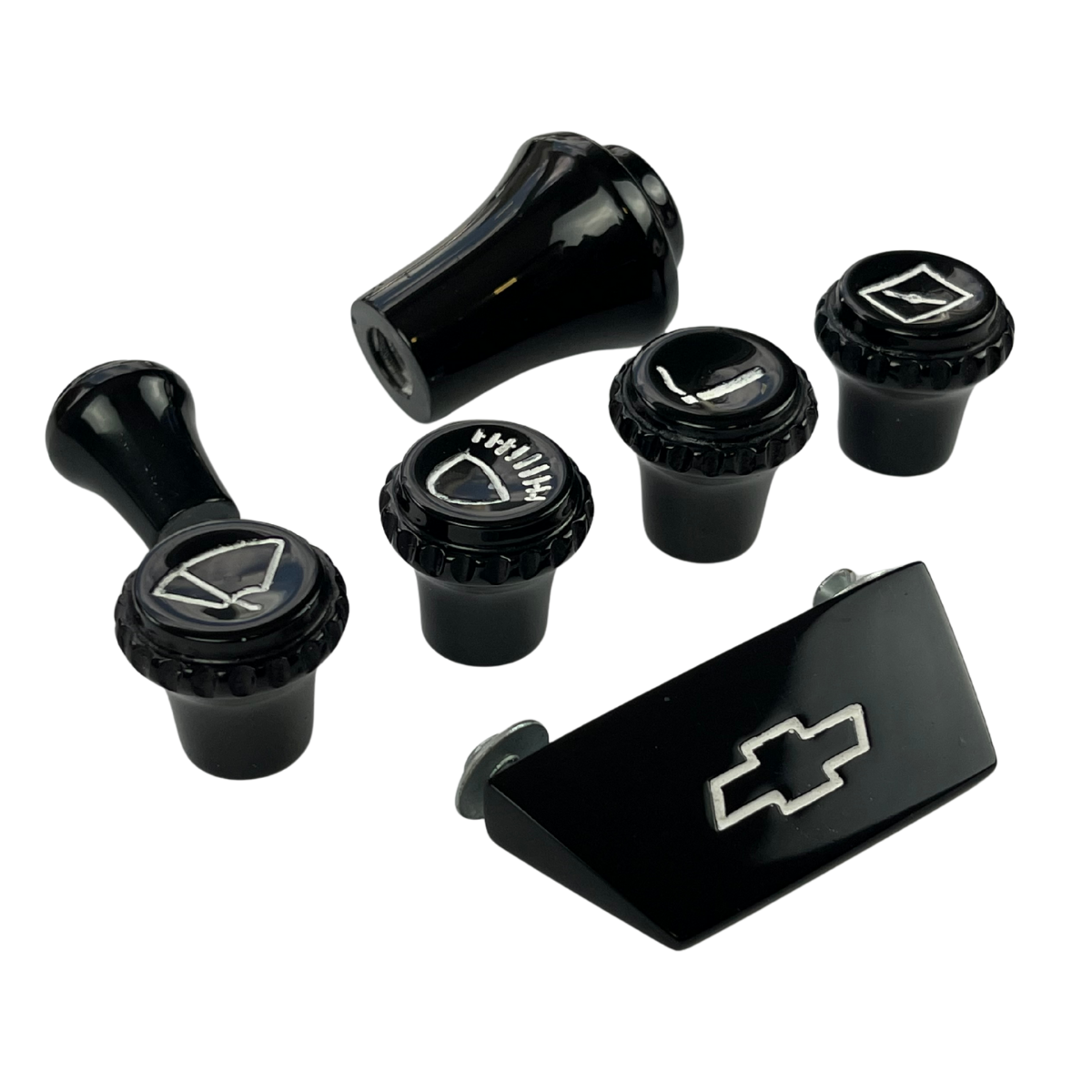 KIT BOTÃO PAINEL C10 PRETO 7 PEÇAS (3)